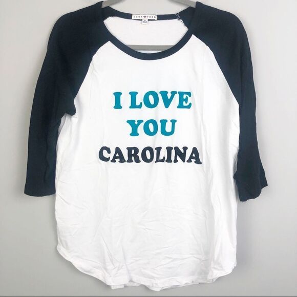 JUNK FOOD | CAROLINA PANTHERS I Love You Carolina Two Sided Raglan Women’s XL - Picture 1 of 9